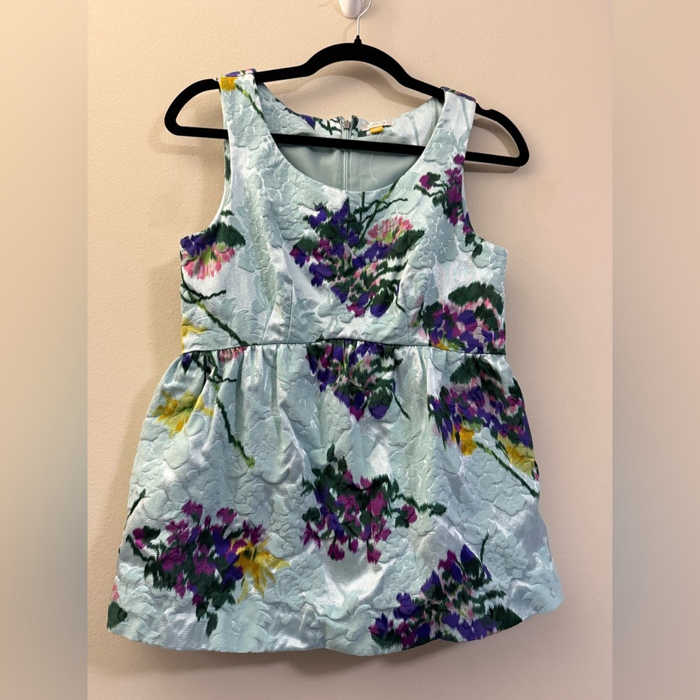 Leifsdottir‎ Anthropologie Floral Babydoll Top in Light Blue - 2